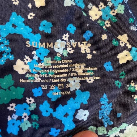 Summersalt sidestroke blue wildflower one piece bathing suit size 6 - Picture 7 of 7